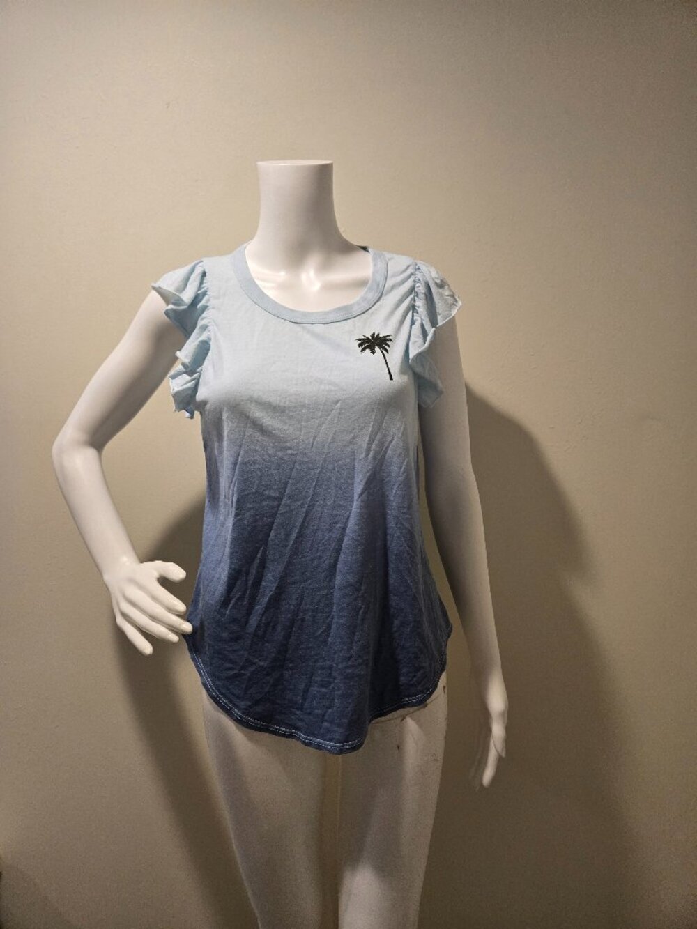 Chaser Ombre Tank Top Blue Palm Tree S